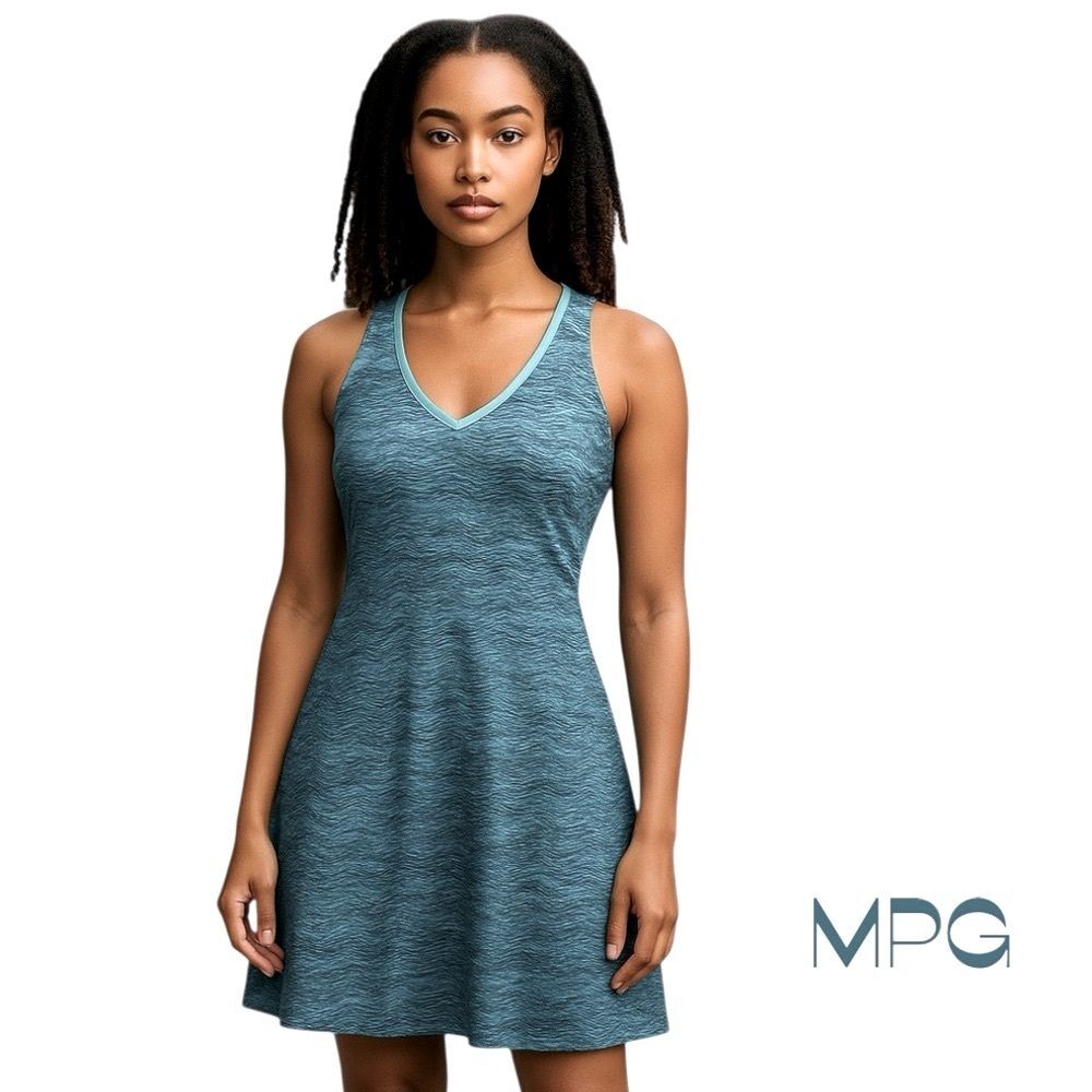 MPG Travel Teal Black Racerback Athletic GorpCore Dress NWOT Size M